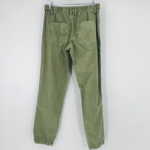 Zadig & Voltaire Pamela Cotton Trouser Pants Stripe Green Size 36 - Picture 7 of 8